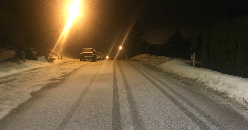 Roads are becoming icy in lower Mission area.