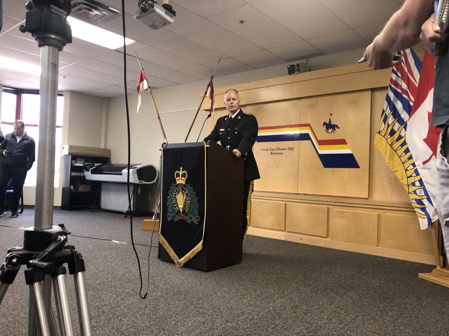<who>Photo Credit: NowMedia</who>Chief Supt. Brad Haugli at the Kelowna RCMP detachment on Thursday.