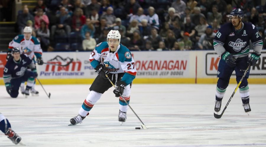 Photo credit KelownaNow - Calvin Thurkauf was named the game's first star