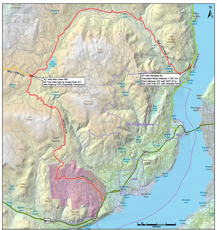 West Kelowna residents asked to plan alternate evacuation routes
