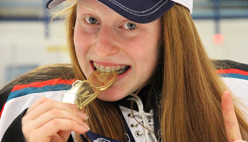 <who>Photo Credit: Contributed </who>Two years ago, McKinney played goal for the KMHA bantam A girls hockey team that won provincial gold.