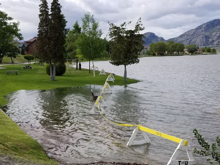 <who>Photo Credit: Facebook Osoyoos Loop </who>Dave Campbell from the B.C. River Forecast Centre announced Monday there are no current areas in B.C. facing further flooding concerns as water levels in provincial rivers and lakes have dropped significantly.