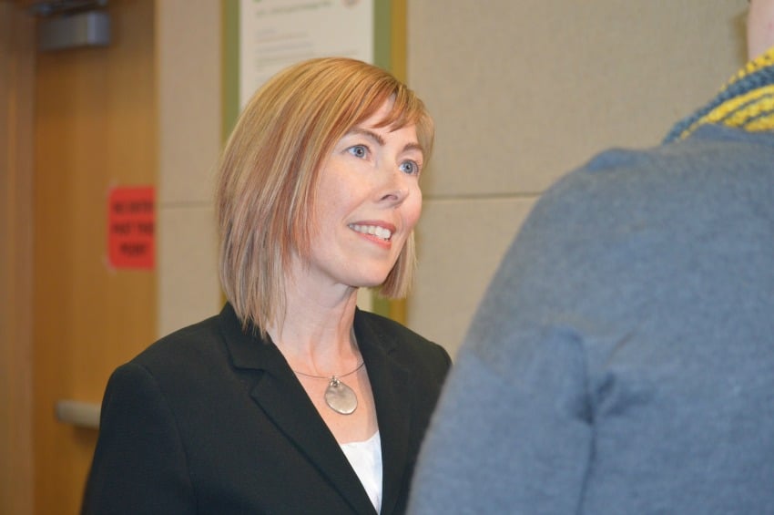 <who>Photo credit: KamloopsBCNow</who> Newly elected city councillor Kathy Sinclair.