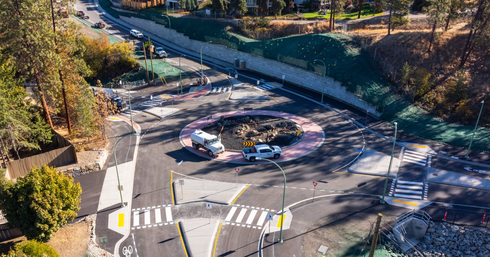Kelowna’s newest roundabout is now open on Chute Lake Road