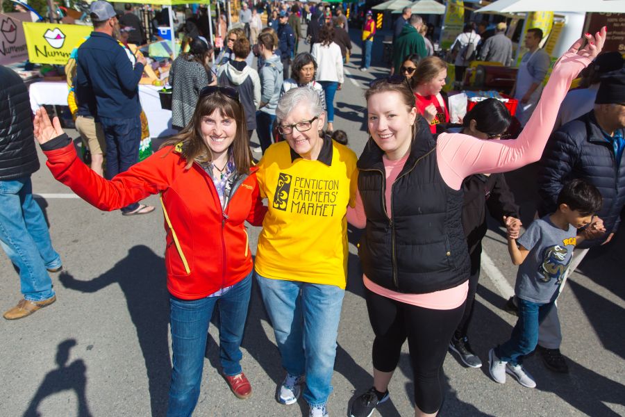 Carla Hick, Lynne Jones, and Katherine Harris of the Penticton Farmer's Market