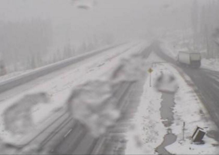 <who> Photo Credit: DriveBC </who> Hwy 97C (Okanagan Connector) 25 km east of Hwy 5A/97C Jct, looking west.