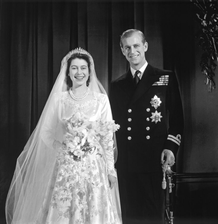 <who>Photo Credit: Royal Collection</who>The Royal couple on their wedding day.