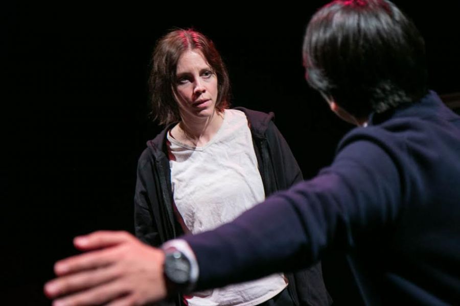 <who> Photo Contributed by South London Theatre </who> Maika Toporowski on stage as Rachel Watson in The Girl on the Train.