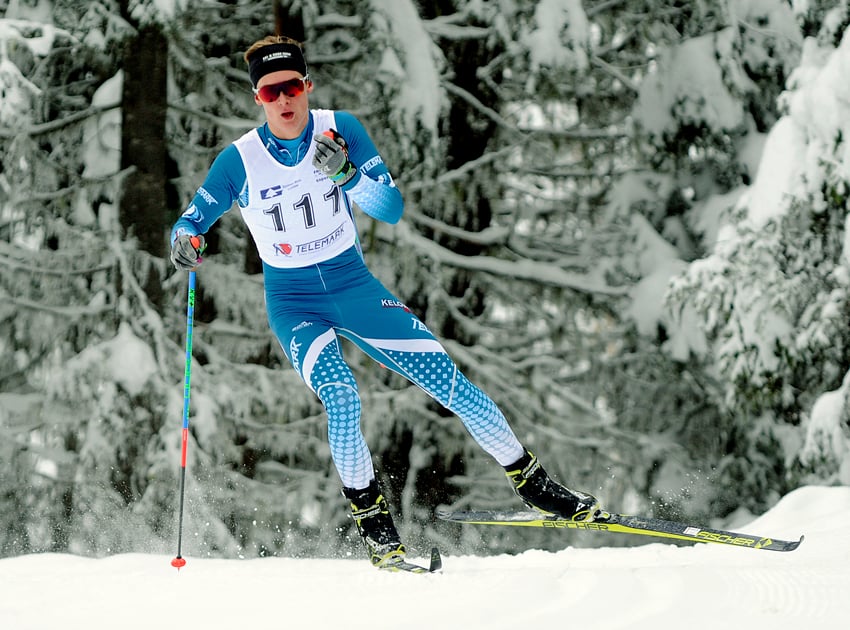 <who>Photo Credit: Lorne White/NowMedia </who>Tallon Noble of the Telemark Nordic Club raced to a pair of gold medals at the Western championships and finished second in the recent Kelowna Apple Loppet skiathlon event at Telemark.