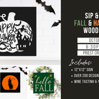 Sip & Paint Halloween and Fall Wood Signs 