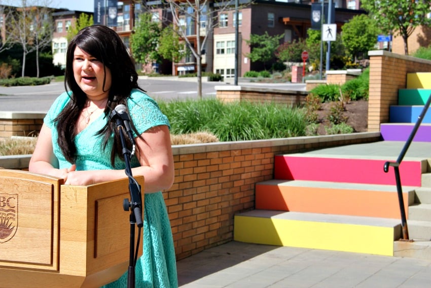 <who> Photo Credit: KelownaNow.com </who> Sydney Lawson says the LGBTQIA+ community embraces the rainbow.