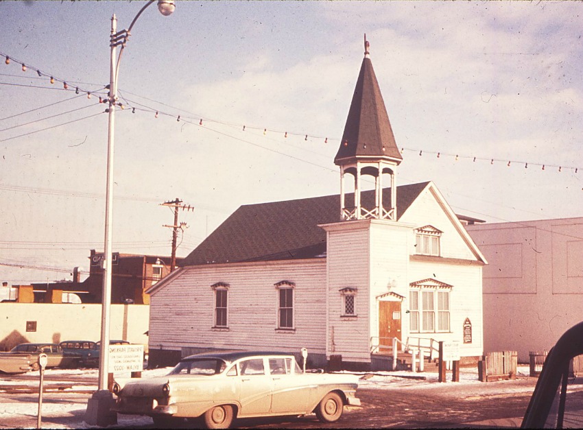 <who> Photo Credit: Kamloops Muesum and Archives </who> The First Baptist Church dates back to 1893.