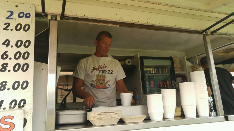<who>Photo Credit: PentictonNow </who>Jeff Treadway, the proud owner of Jeffer's Fryzz, said there's a complicated 10-step process to making the French fries so many of his loyal customers rave about.