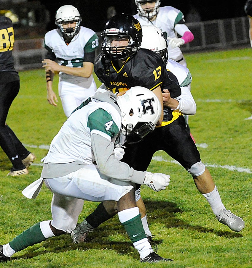 Storm Buck of the Owls is stonewalled by the Panthers' Yosef Drysdale.