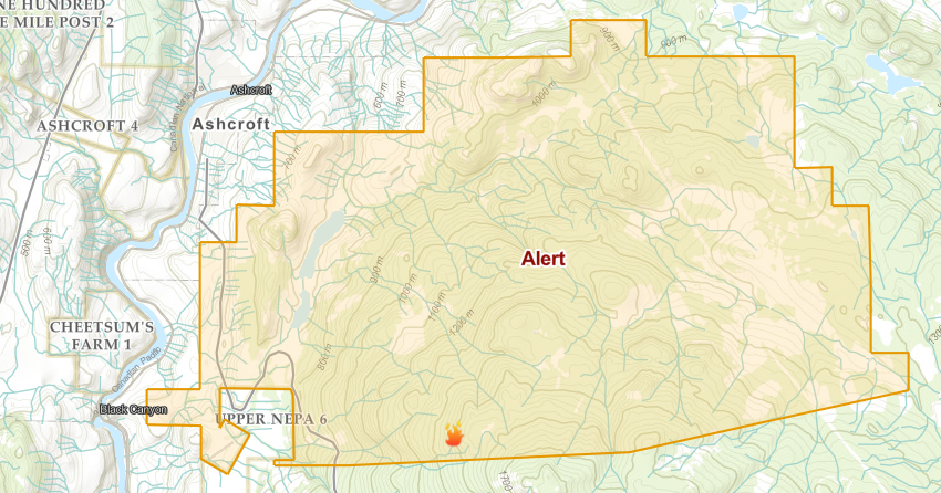 <who> Photo credit: TNRD </who> The evacuation map this morning.