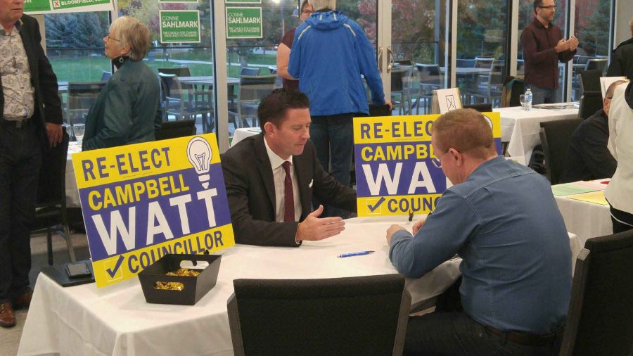 Incumbent Penticton Coun. Campbell Watt said he thoroughly enjoyed participating in the unique candidates trade show held Tuesday afternoon and evening at the Lakeside Resort & Convention Centre.