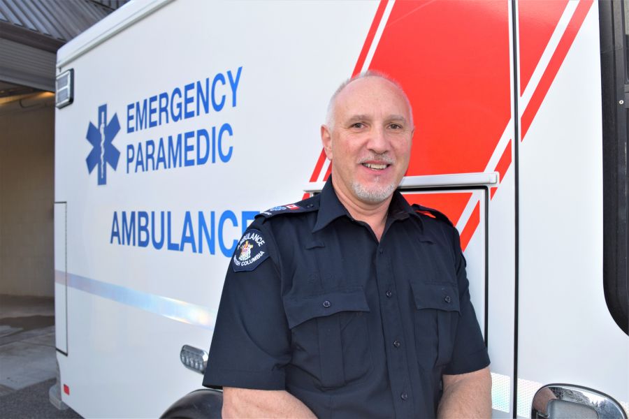 </who>Paramedic Kevin Brown works out of Kelowna ambulance station #341 on Keehn Road.
