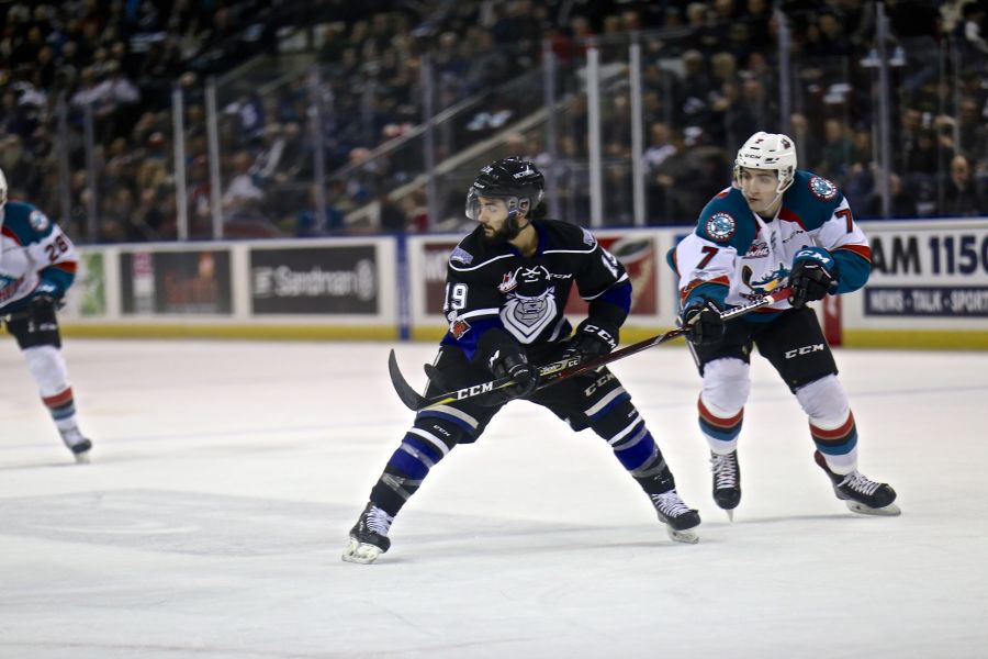 <who>Photo credit: KelownaNow</who>Victoria's Dante Hannoun scored one and added one assist.