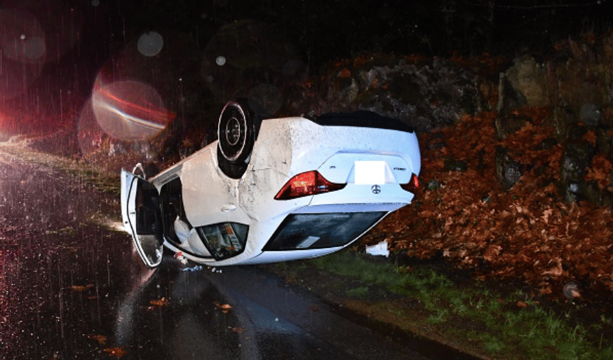Impaired driver ‘lucky to have walked away’ from rollover collision in Langford