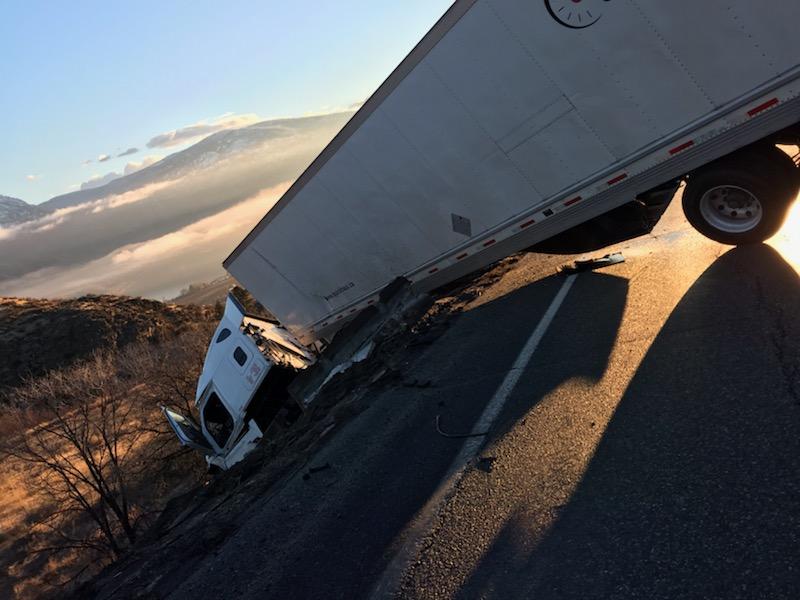 Icy highway conditions lead to dangerous tractor trailer accident