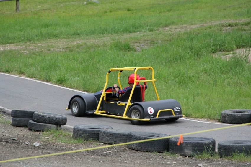 <who> Photo Credit: KelownaNow.com </who> The carts are gravity fed and not your normal childhood go-carts.