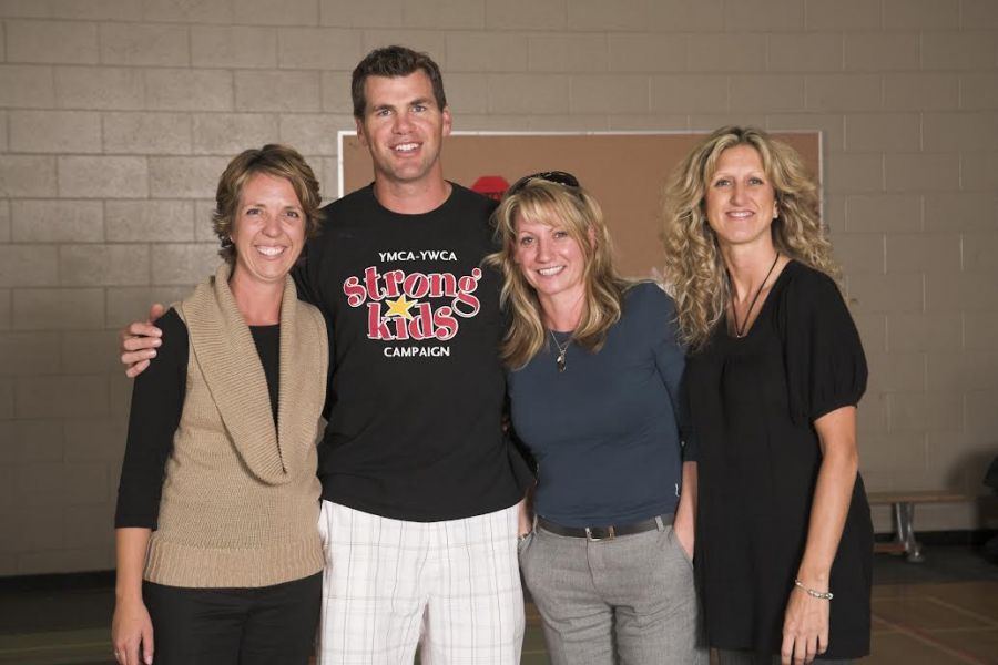 <who> Photo Credit: YMCA of Southern Interior BC </who> Past YMCA Strong Kids Campaign fundraising team (L-R) Shari Slattery, Todd Simpson, Allyson Graf, and Rhonda Zakala.
