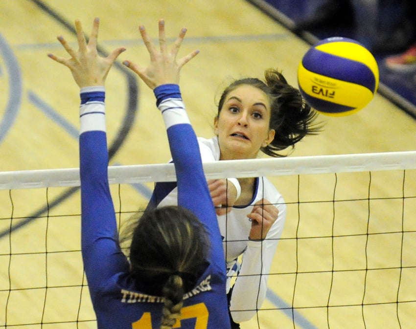 <who>Photo Credit: Lorne White/KelownaNow.com </who>Megan Festival led the Heat with 14 kills in a 3-1 win over the UBC Thunderbirds on Friday at UBCO.