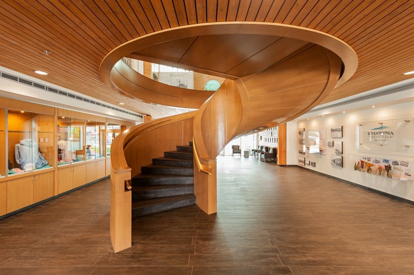 <who> Contributed </who> The stairwell is located in the centre of the new clubhouse.