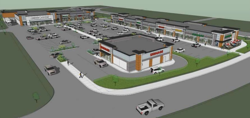 Artist rendering of the Airport Village development.