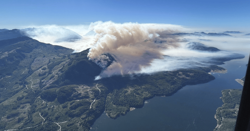 Rain on the way after Vancouver Island wildfire grows by more than half