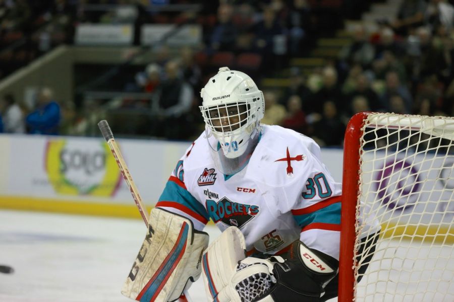 <who>Photo Credit: KelownaNow </who>Michael Herringer with his seventh win of the playoffs.