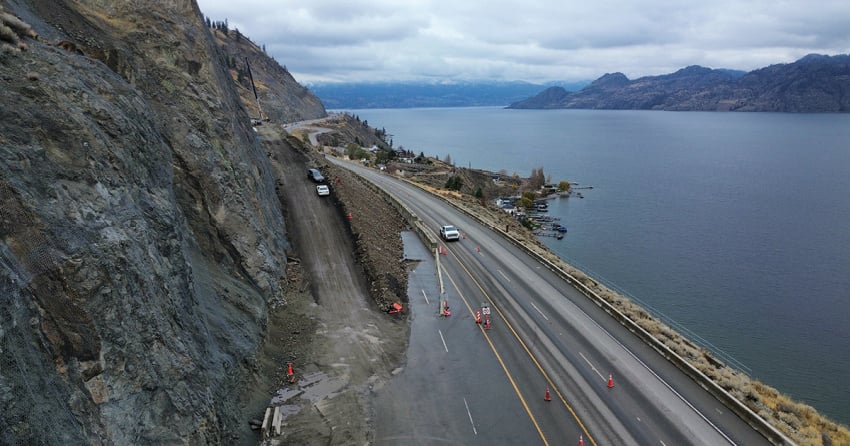 Delays expected on Hwy 97 at Summerland slide site this week