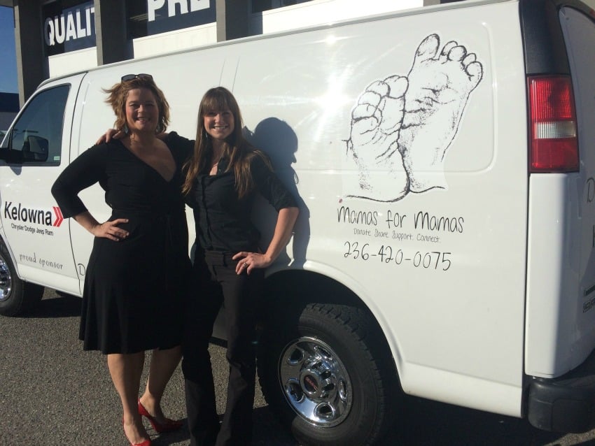 <who> Photo Credit: Mamas for Mamas </who> Cydney McDonald and Shannon Christensen stand with the new Mamas for Mamas van