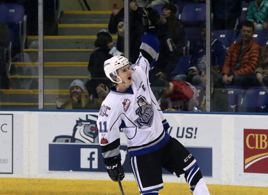 <who>Photo credit: Victoria Royals</who>Phillips served as Victoria's captain during the 2017-2018 season.