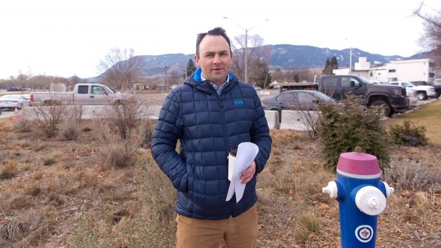 <who>Photo Credit: NowMedia</who> Anthony Haddad at the site of Penticton's future convention hotel