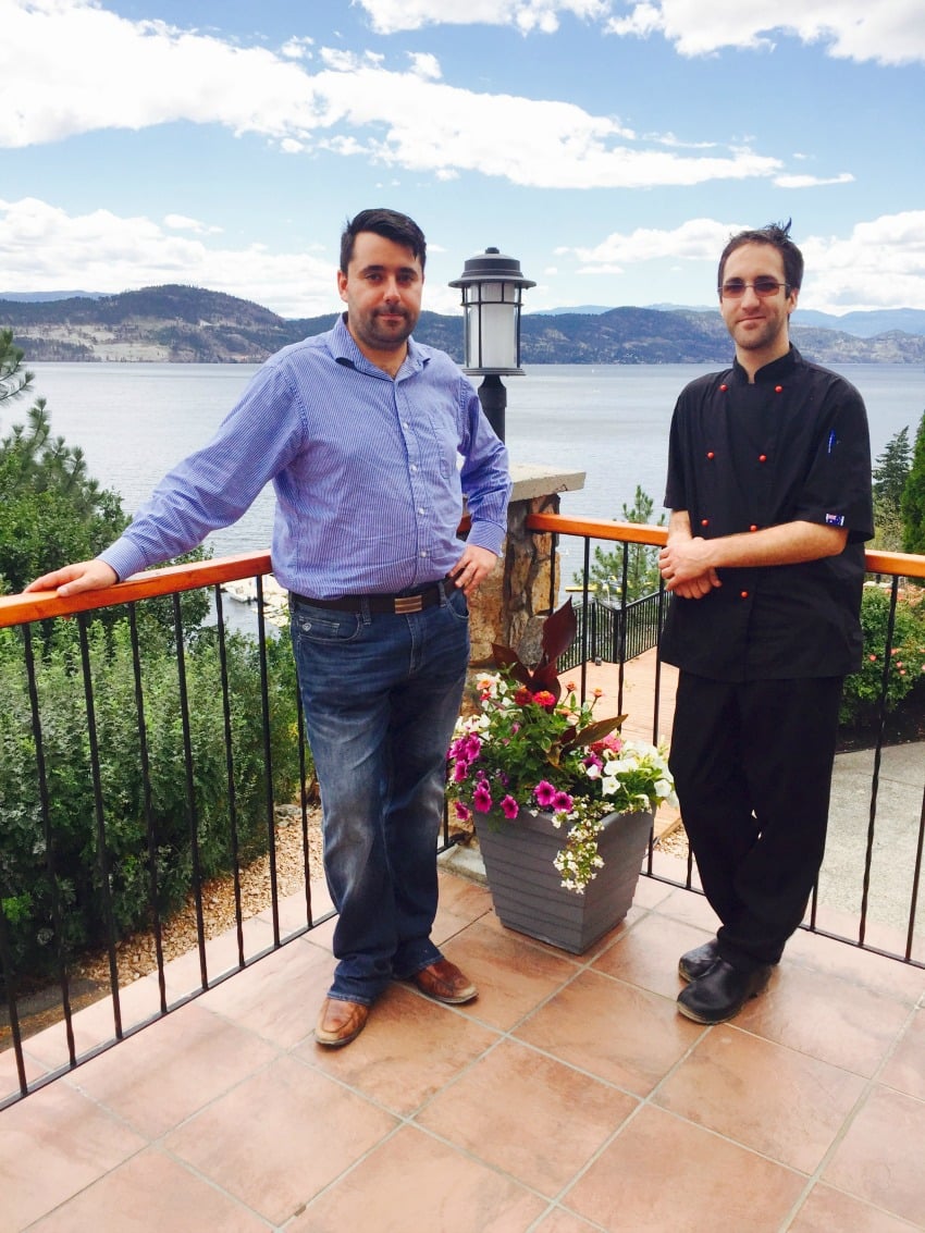 <who> Lake Okanagan Resort (l to r) Philip Caragannis, food, beverage and recreation manager; Chef Paul Gareau 