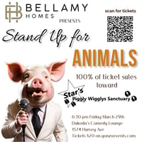 BELLAMY HOMES PRESENTS STAND UP FOR ANIMALS FOR STAR’S PIGGLY WIGGLYS SANCTUARY