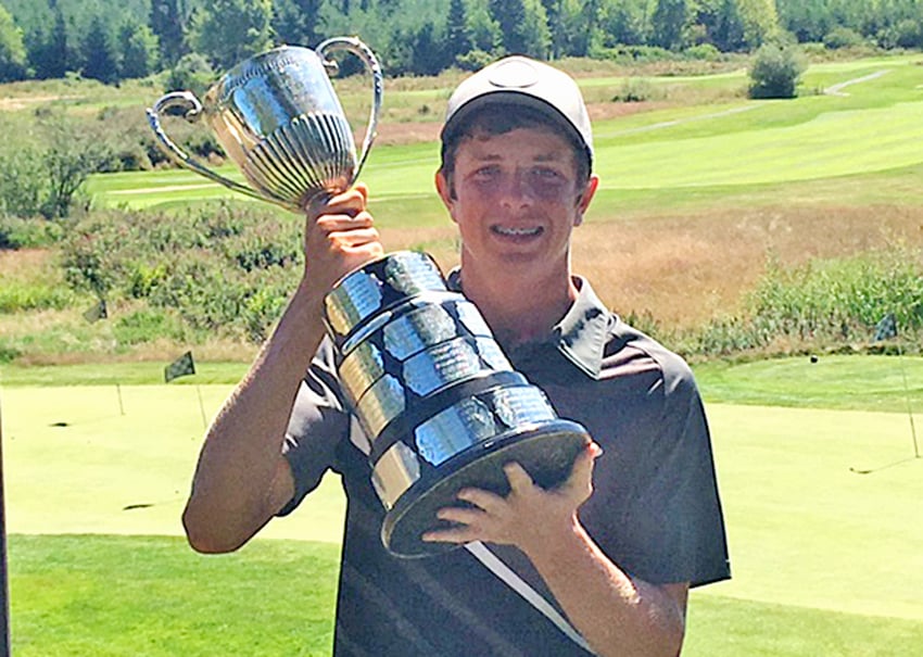 <who>BC Golf </who>Nolan Thoroughgood, at 15, is the youngest golfer to win the B.C. men's amateur championship.