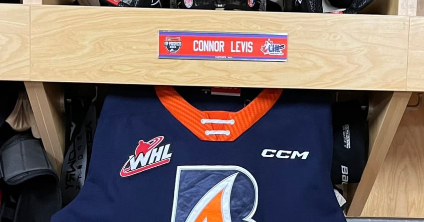 Connor Levis representing Blazers at CHL Top Prospects Game tonight