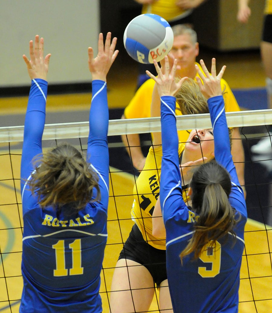Madison Shanks hits for an early point in semifinal play over the Handsworth Royals.