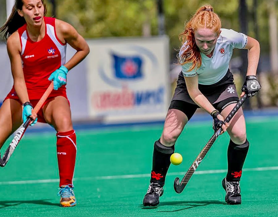 <who>Photo Credit: Contributed </who>McKinney, here playing against Chile, has been a member of the Canadian Junior Squad for the past two years. 