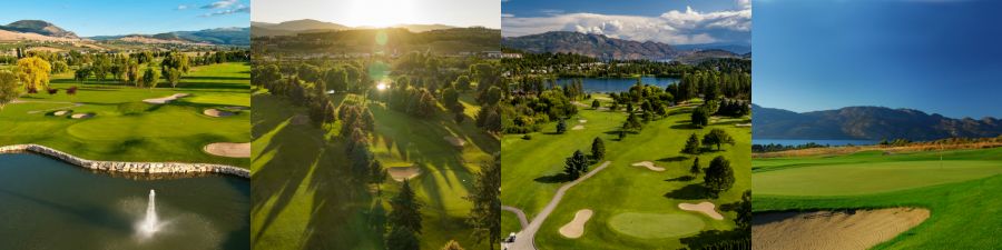 <who>Photo Credit: Play Golf Kelowna</who> From left to right: Kelowna Springs, Shadow Ridge, Shannon Lake, Two Eagles