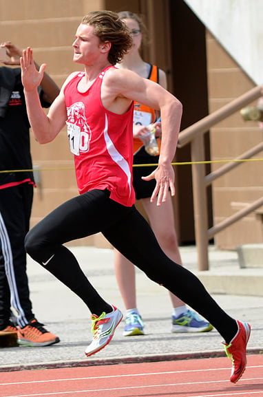 <who>Photo Credit: Lorne White/KelownaNow </who>Nolan Ulm of the KLO Cougars ran to gold, silver and bronze 