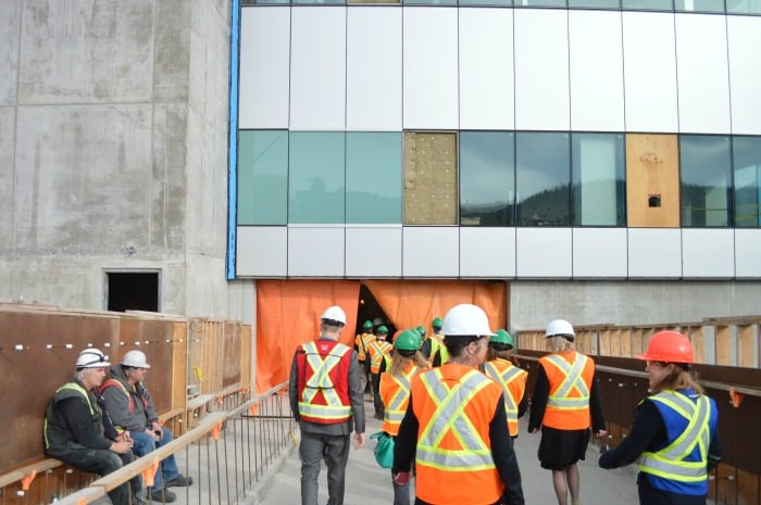 <who> Photo Credit: KamloopsBCNow </who> Visitors will enter the parkade through the south side of the building and exit onto Columbia St.
