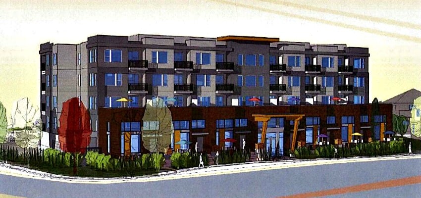 <who> Photo credit: contributed </who> Artist's rendering of a micro suite development on Dickson Ave. 