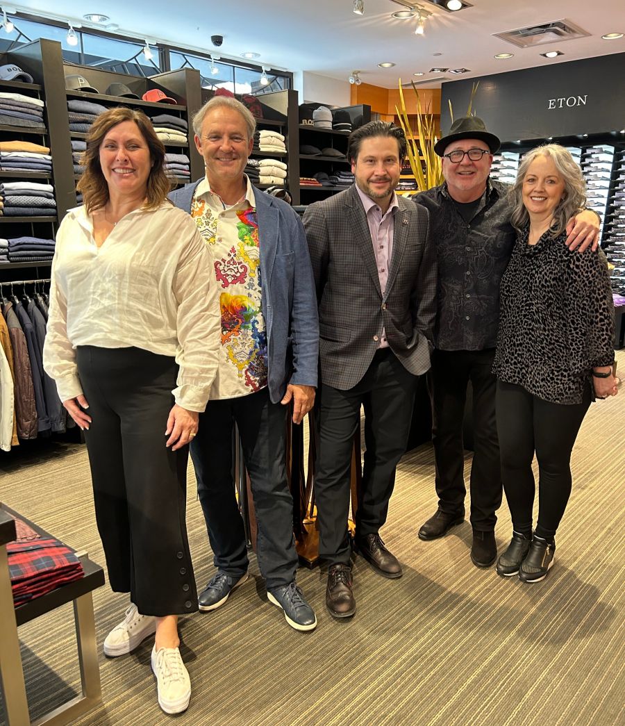 <who>Photo Credit: Contributed</who>MacDermott's Men's Wear - (L to R) Suzen Marshall, James Marshall, Noel Anderson, Wayne MacDermott and Jay MacDermott