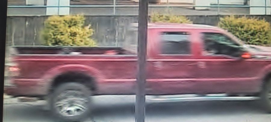<who>Photo Credit: RCMP</who>The red pickup truck the pair are believed to be travelling in