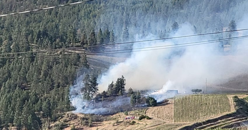 Crews get a handle on wind-fuelled wildfire near Lake Country winery