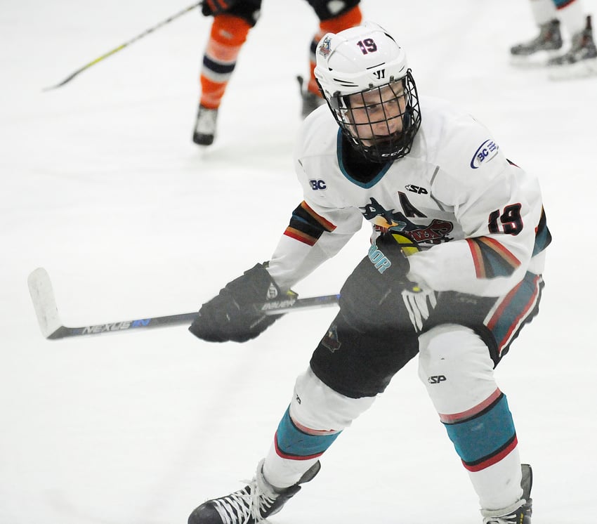 <who>Photo Credit: Lorne White/KelownaNow </who>The Okanagan Rockets' Colton Bilodeau leads the league in points with 42 in 24 games.