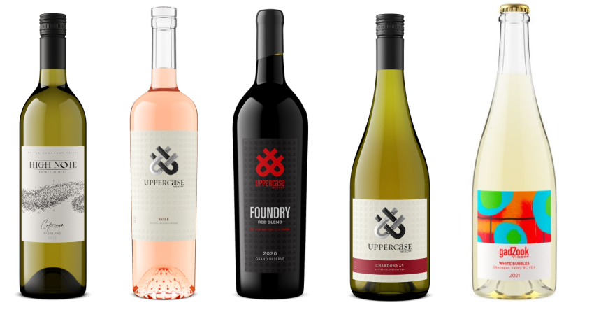 </who>Some of the wines from Montalvino wineries include, from left, High Note Capriccio Riesling ($28), Uppercase Rose ($25), Uppercase Foundry ($50), Uppercase Chardonnay ($25) and gadZook White Bubbles ($22).